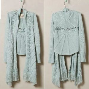 Anthropologie Long front fridge angels of the north sweater